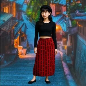 ❤️ AKIKO Long Skirt Japanese Designer Skirt Cinched Hem Option 3 Pockets